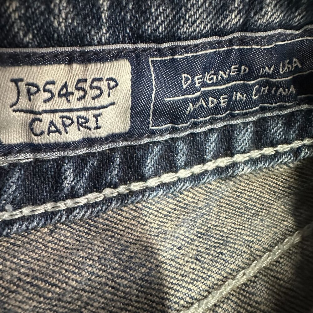 Miss Me 27 Capri Blue Jeans Fluer De Lis Embroidered Bling Distressed JP5455P - Picture 11 of 16